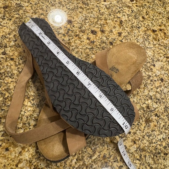 Birkenstock Papillio Sand Tan Leather Lola Sandals Wedge Heels 41 US 10-10.5 N - Picture 11 of 12